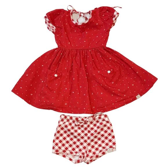 Omi Jo Well Dressed Wolf ABC Billow Dress and Shorts 12-18M - Picture 1 of 6